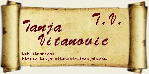 Tanja Vitanović vizit kartica
